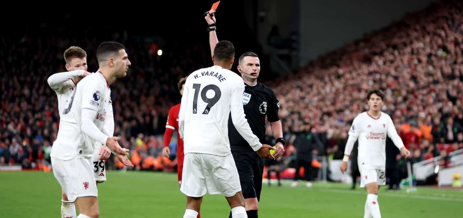 Stat suggests referee Michael Oliver could be biased against Manchester United following Diogo Dalot red card – Man United News And Transfer News