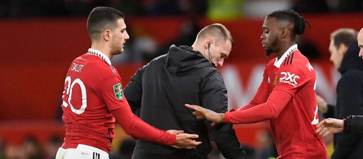 Diogo Dalot and Aaron Wan-Bissaka